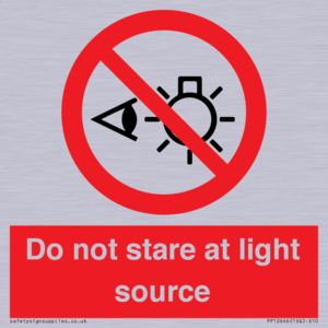 Do not stare at light source